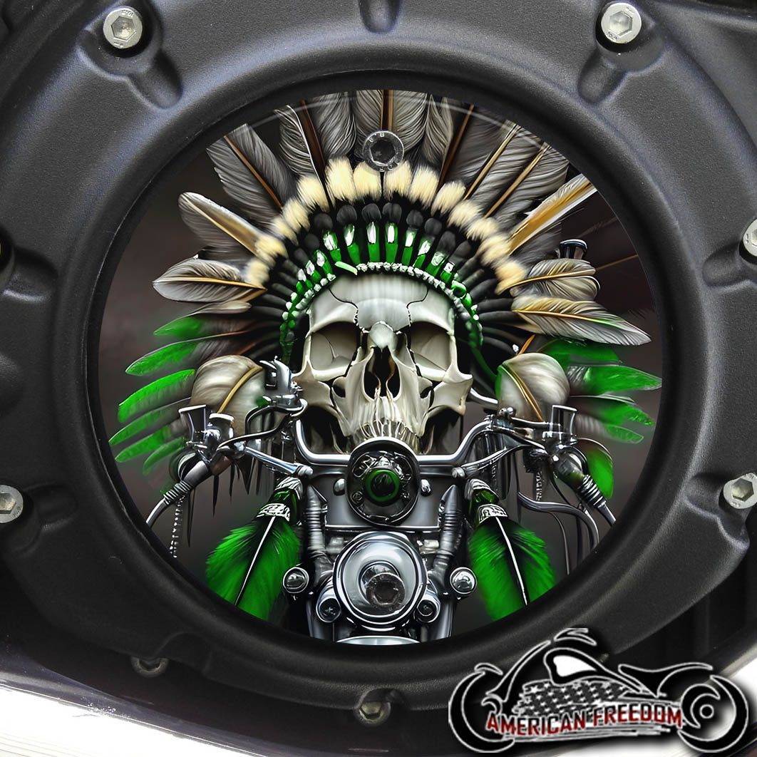 Indian Scout Derby Cover - Indian Motor Skull Green